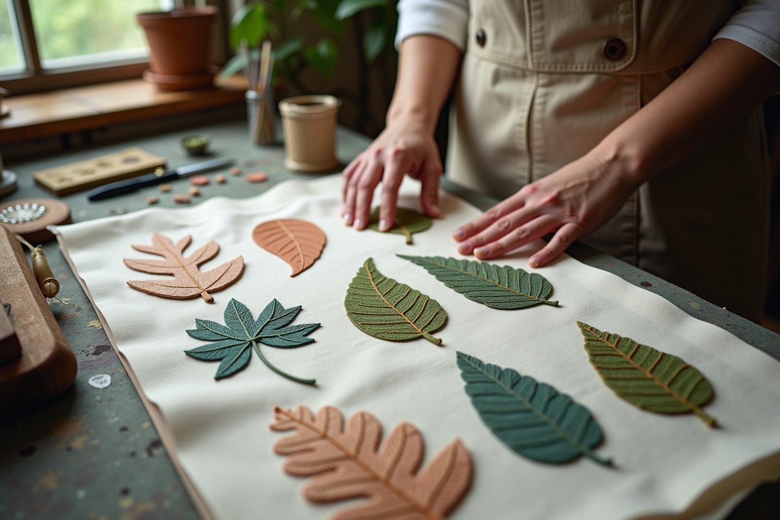blätter sticken-Titel