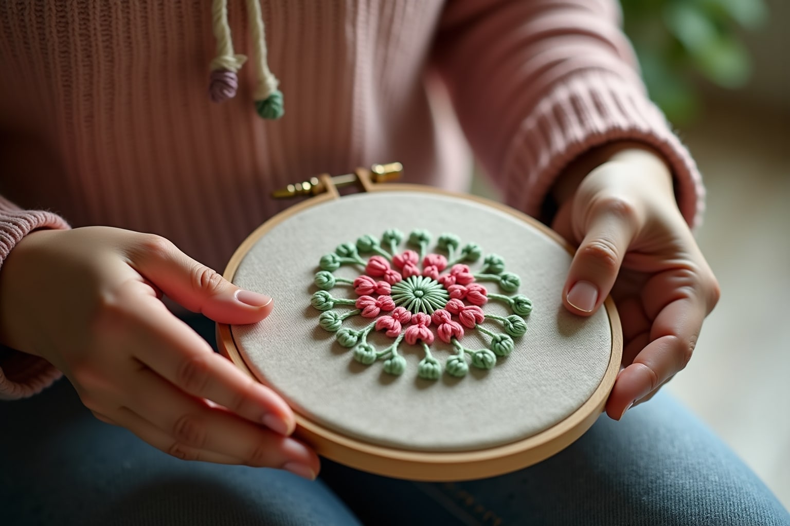 french knot sticken-Titel